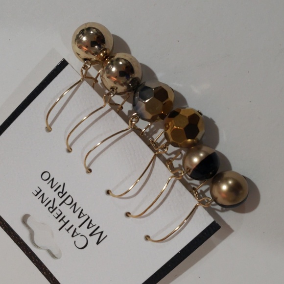 Catherine Malandrino Colorful Dangle Earrings - Set of 3 Women, Gold-Tone Hooks - Picture 5 of 8